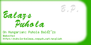 balazs puhola business card